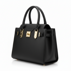 Leather Handbag – Jet Black